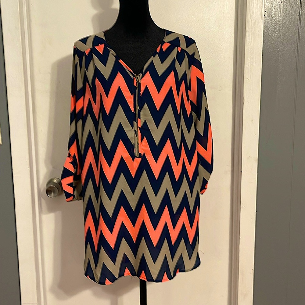 Rue 21 Chevron blouse. Size large. Worn a couple of times. Great condition